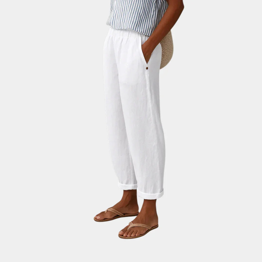 Florence | Pantalon Confortable Effet Lin