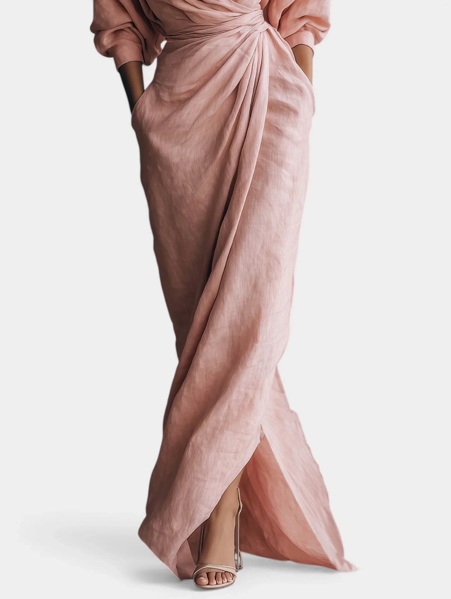 Sidonie | Robe Maxi Minimaliste Rose