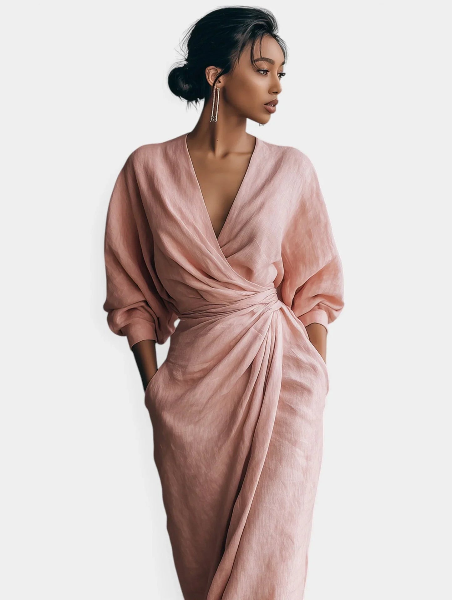 Sidonie | Robe Maxi Minimaliste Rose