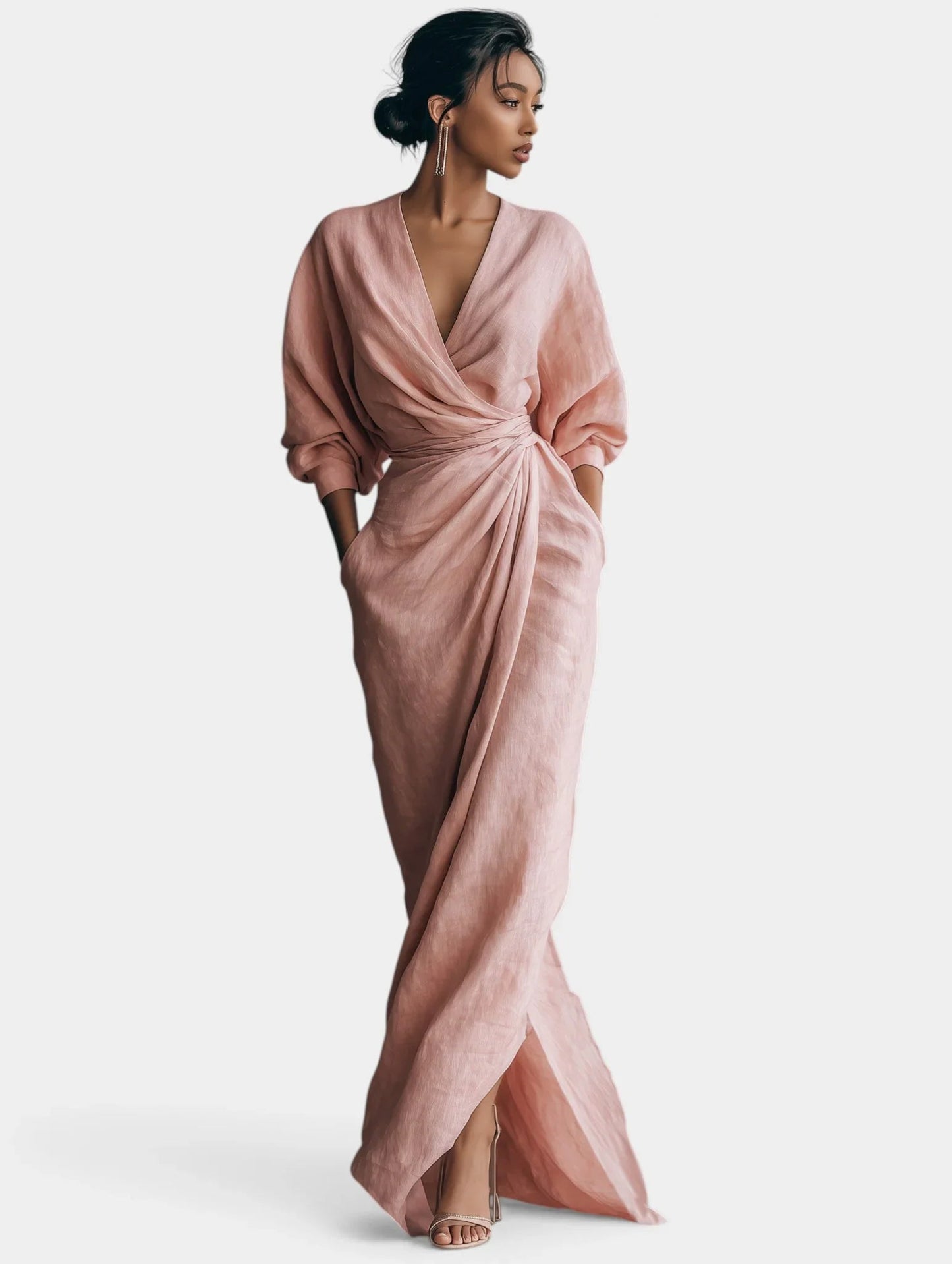Sidonie | Robe Maxi Minimaliste Rose