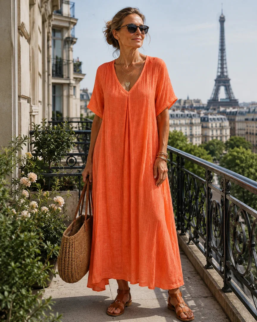 Basine | Robe longue légère à col en V