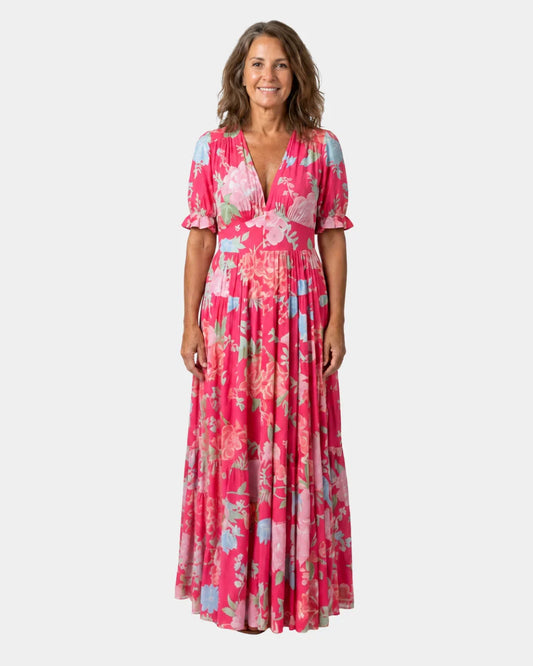 Césarie | Robe longue à fleurs
