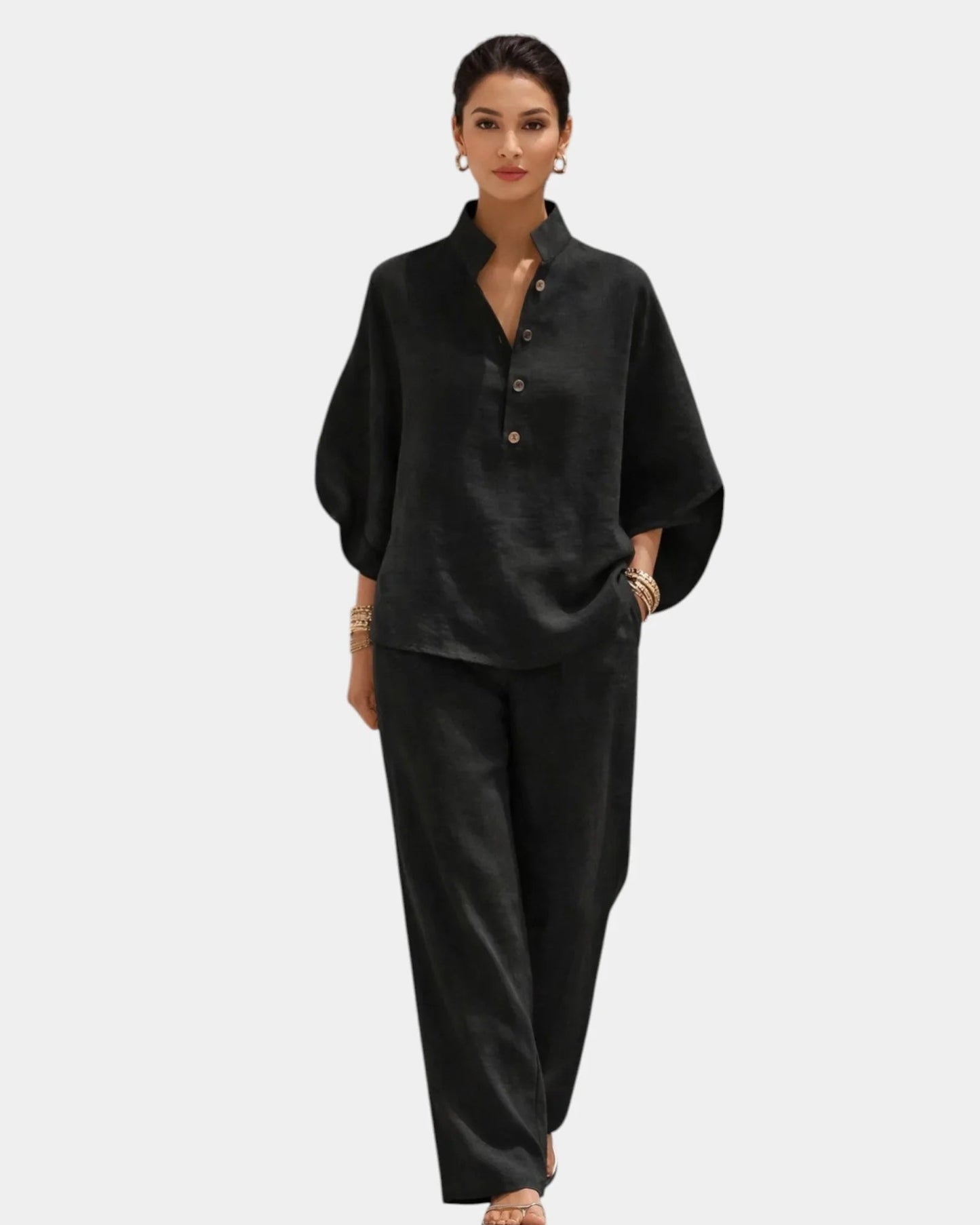 Brune |  Ensemble en coton en deux pièces