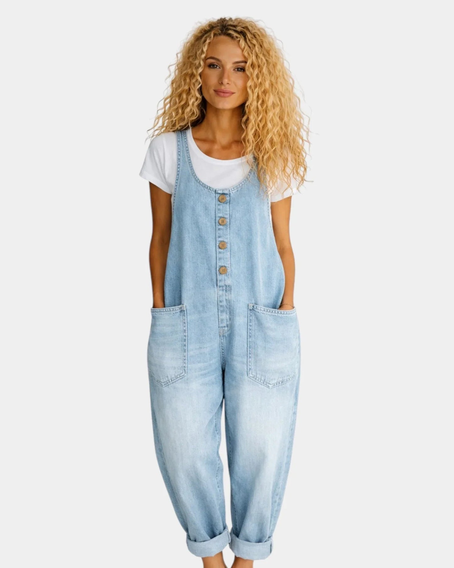 Lorena |  Salopette en denim coton vintage lavé
