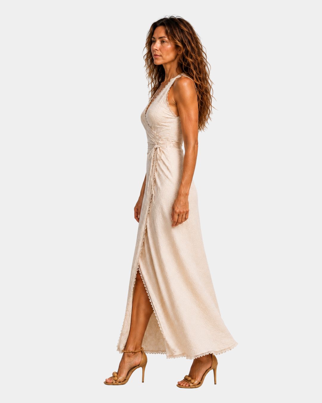 Edmée | Robe midi à décolleté croisé