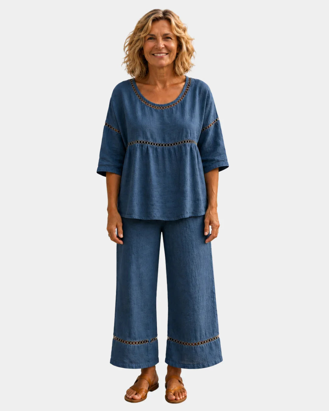 Bonne | Ensemble frais avec blouse et pantalon assortis