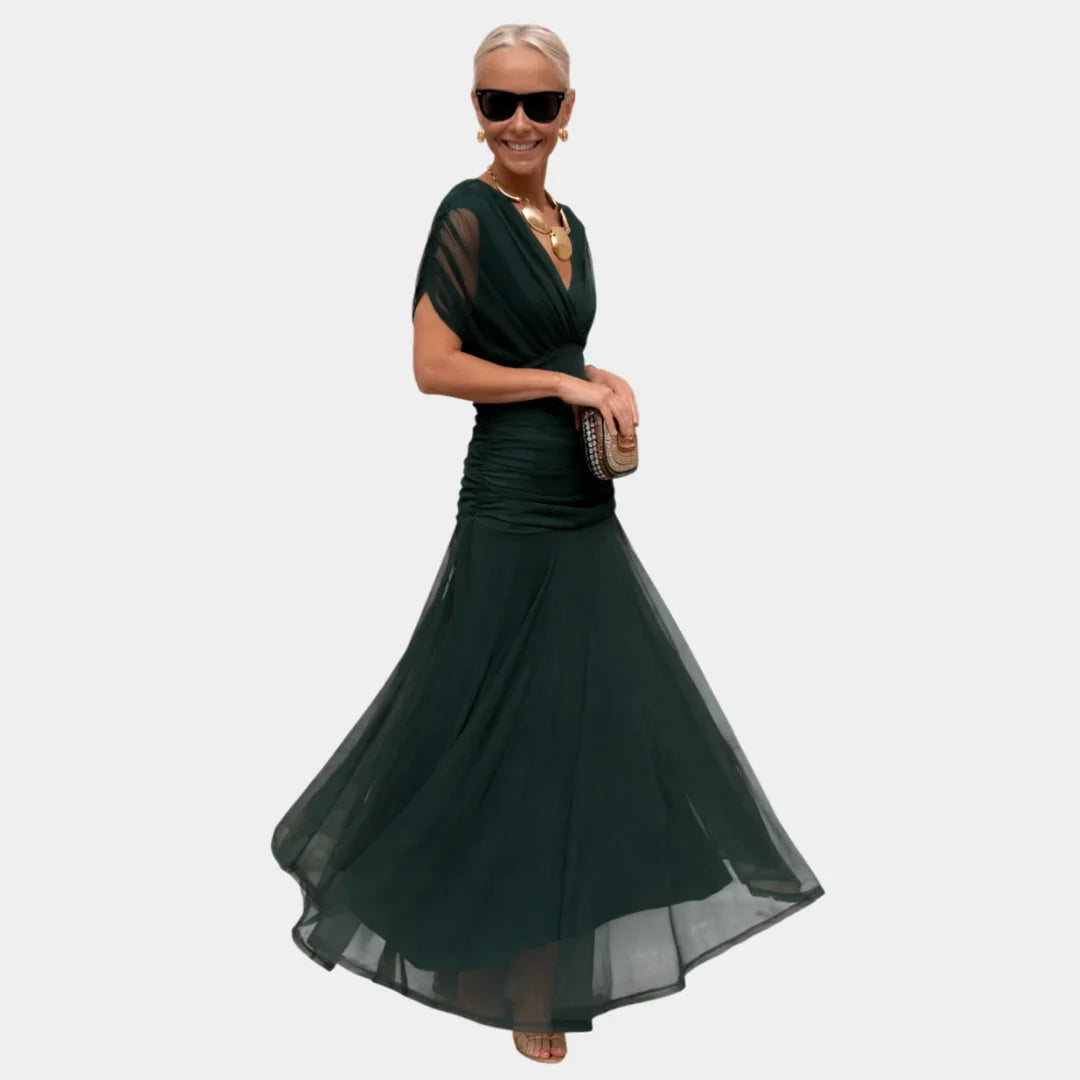 Nina | Robe Longue Florale à Col V
