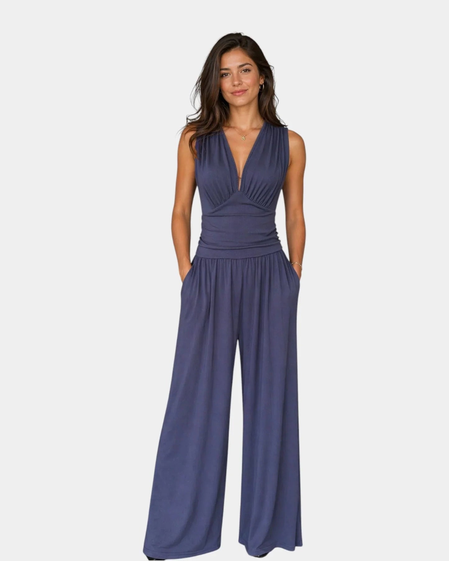 Sultana | Combinaison sans manches à jambes larges chic