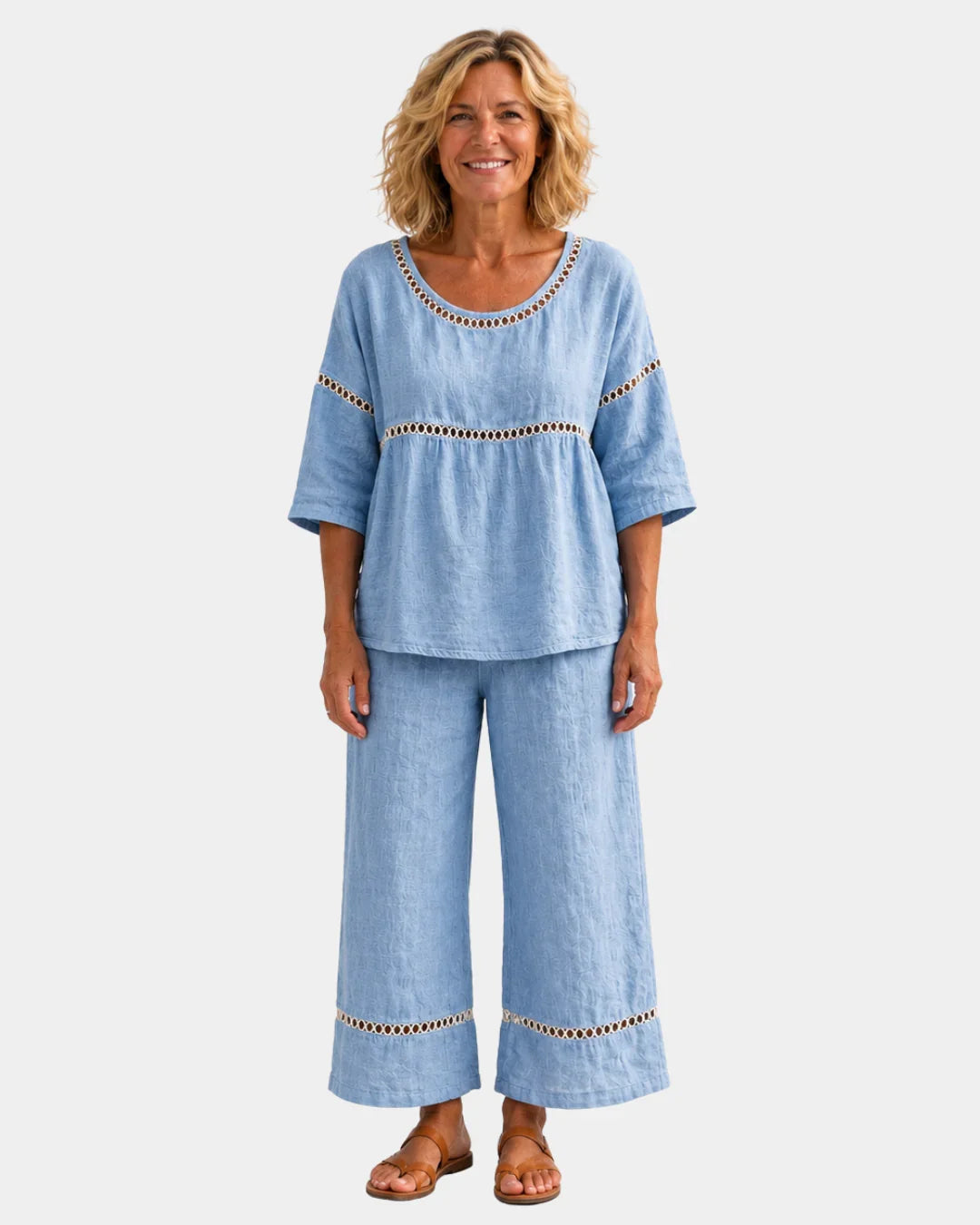 Bonne | Ensemble frais avec blouse et pantalon assortis