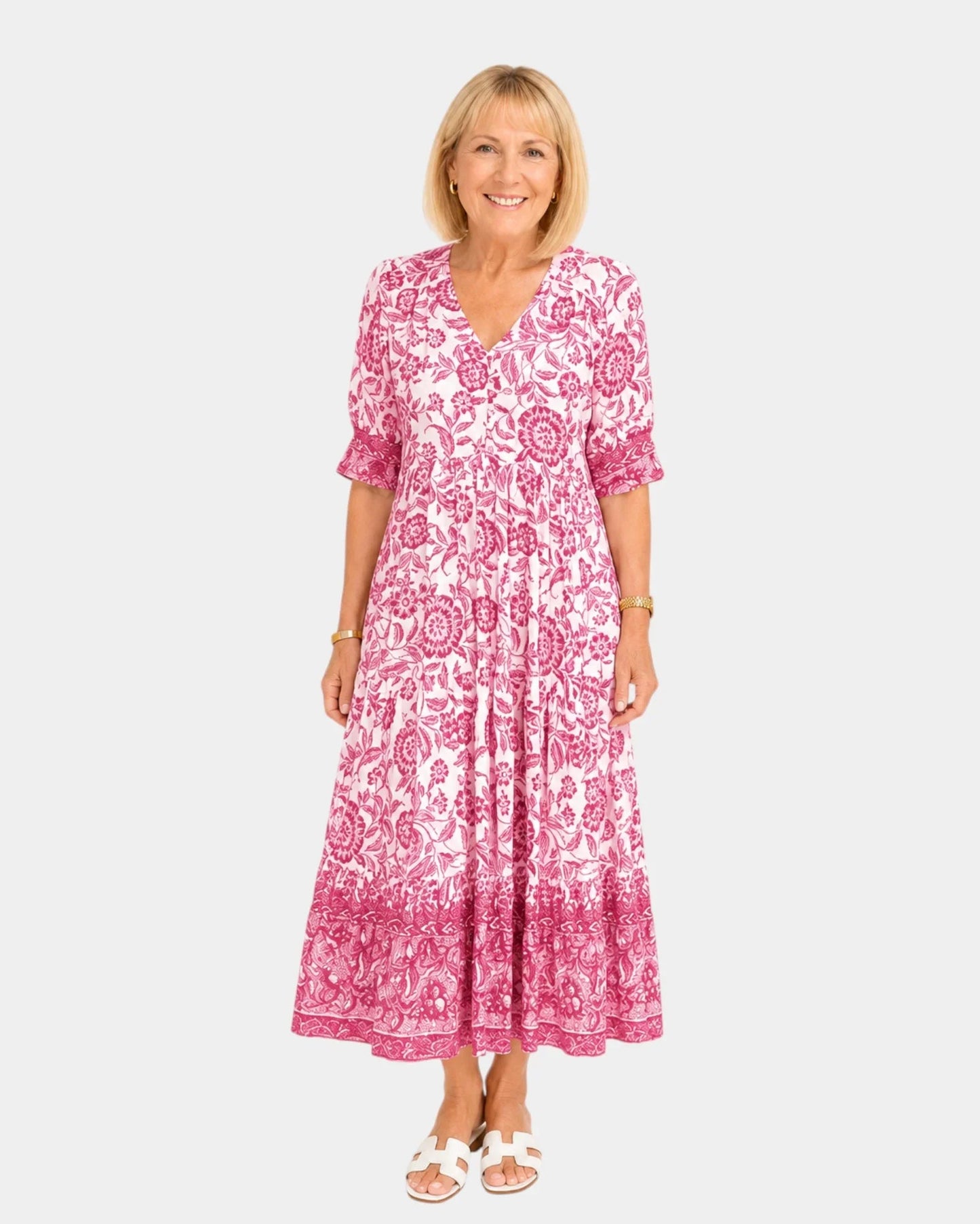 Cosima | Robe Florale V-coupée élégante