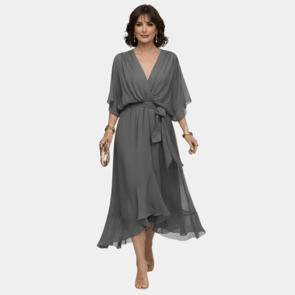 Carmen | Robe en chiffon avec décolleté en V