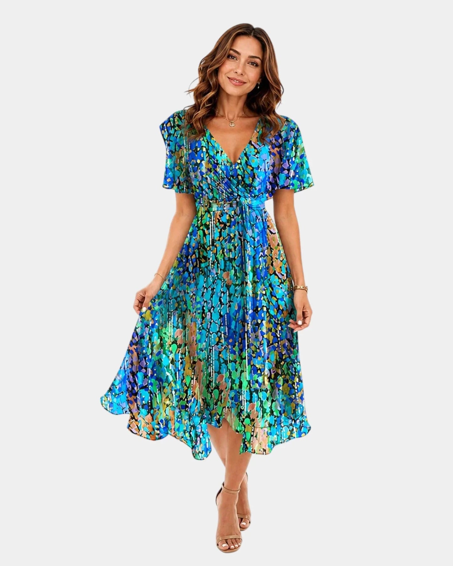 Mélisande | Robe fleurie à col en V