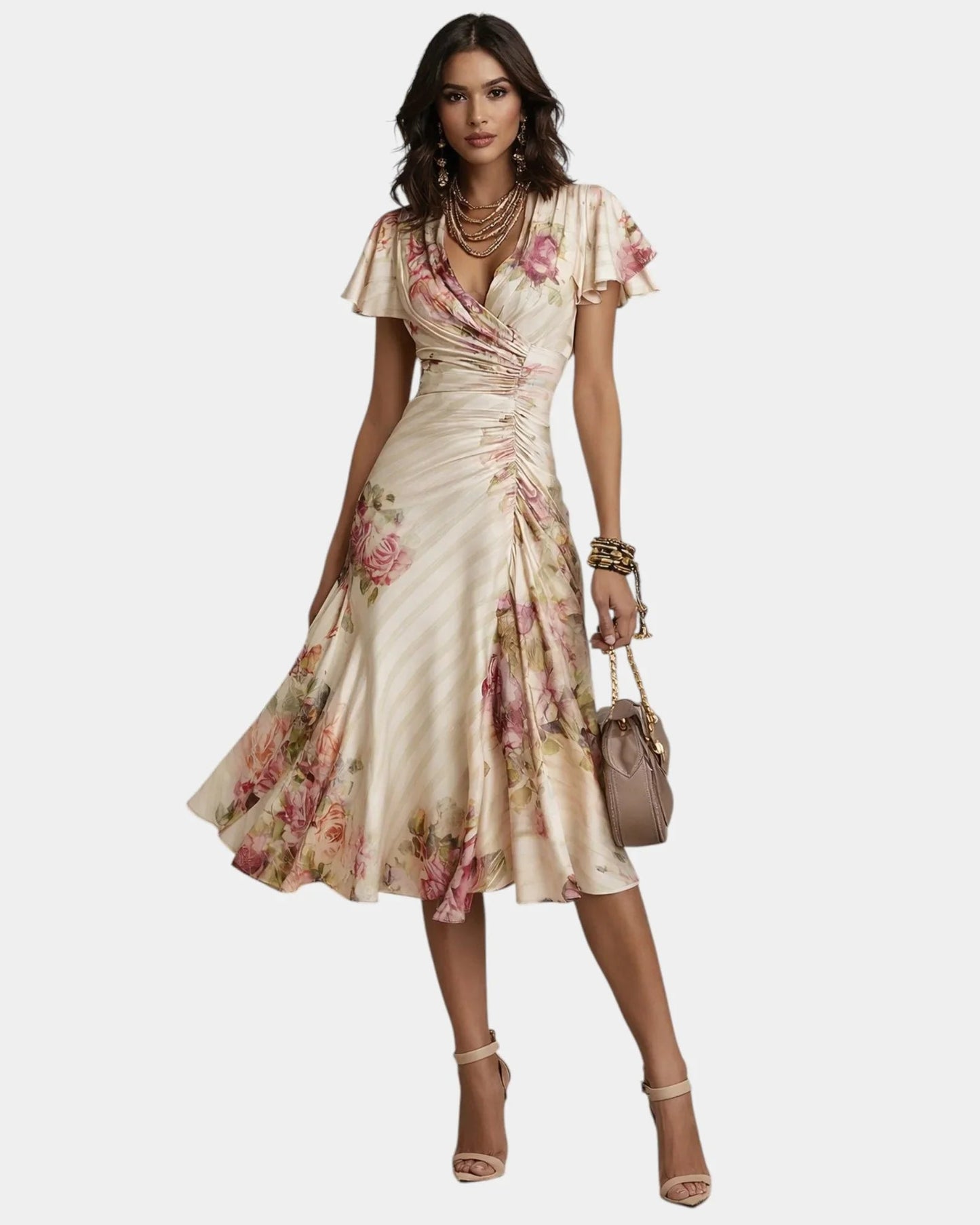 Bibiane | Robe midi à fleurs