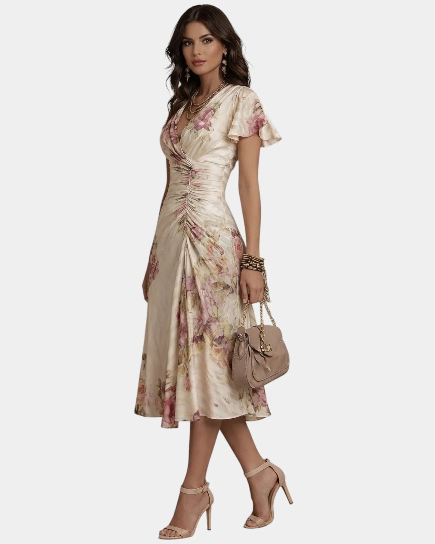 Bibiane | Robe midi à fleurs