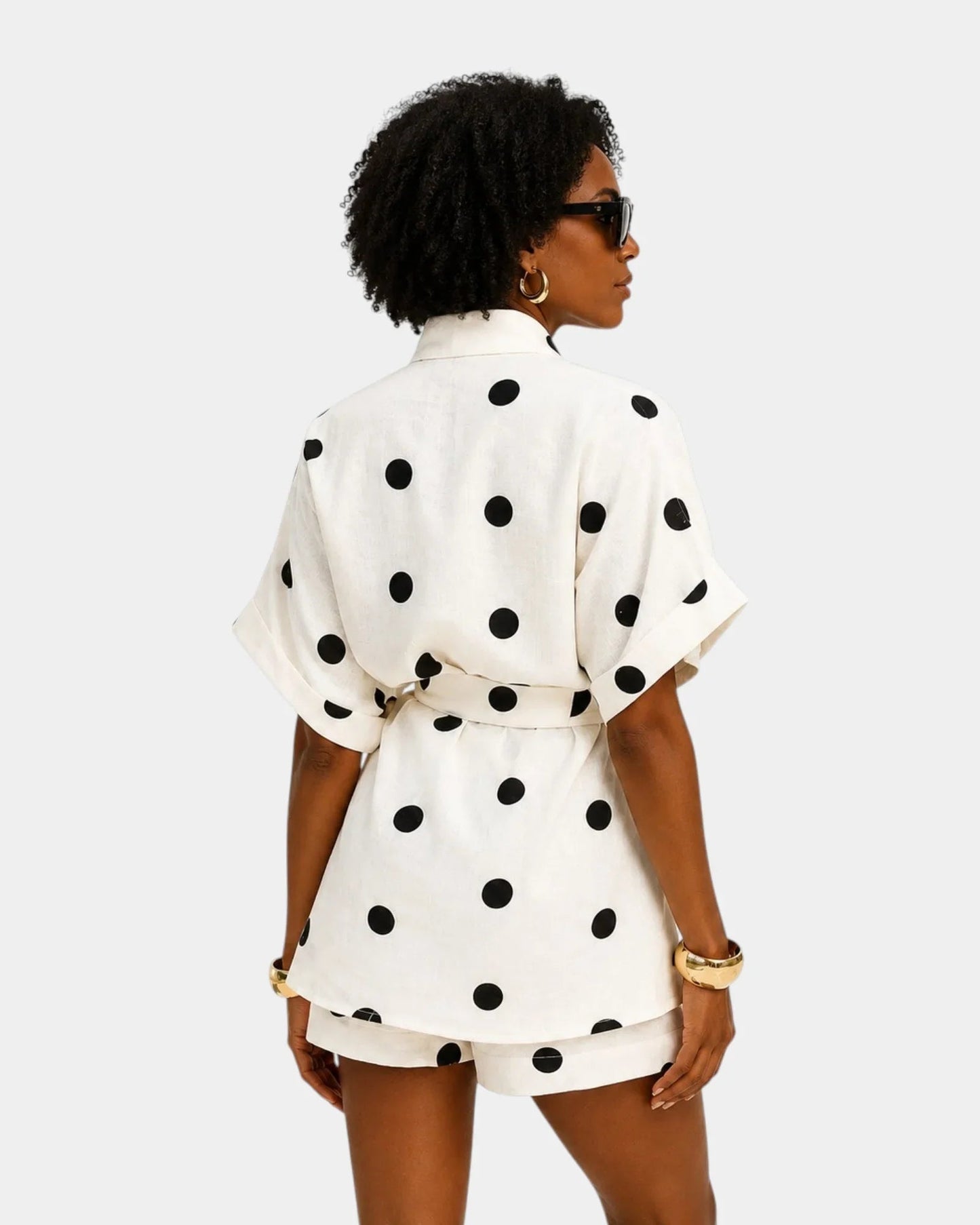 Josseline | Ensemble d'été blouse et short à pois