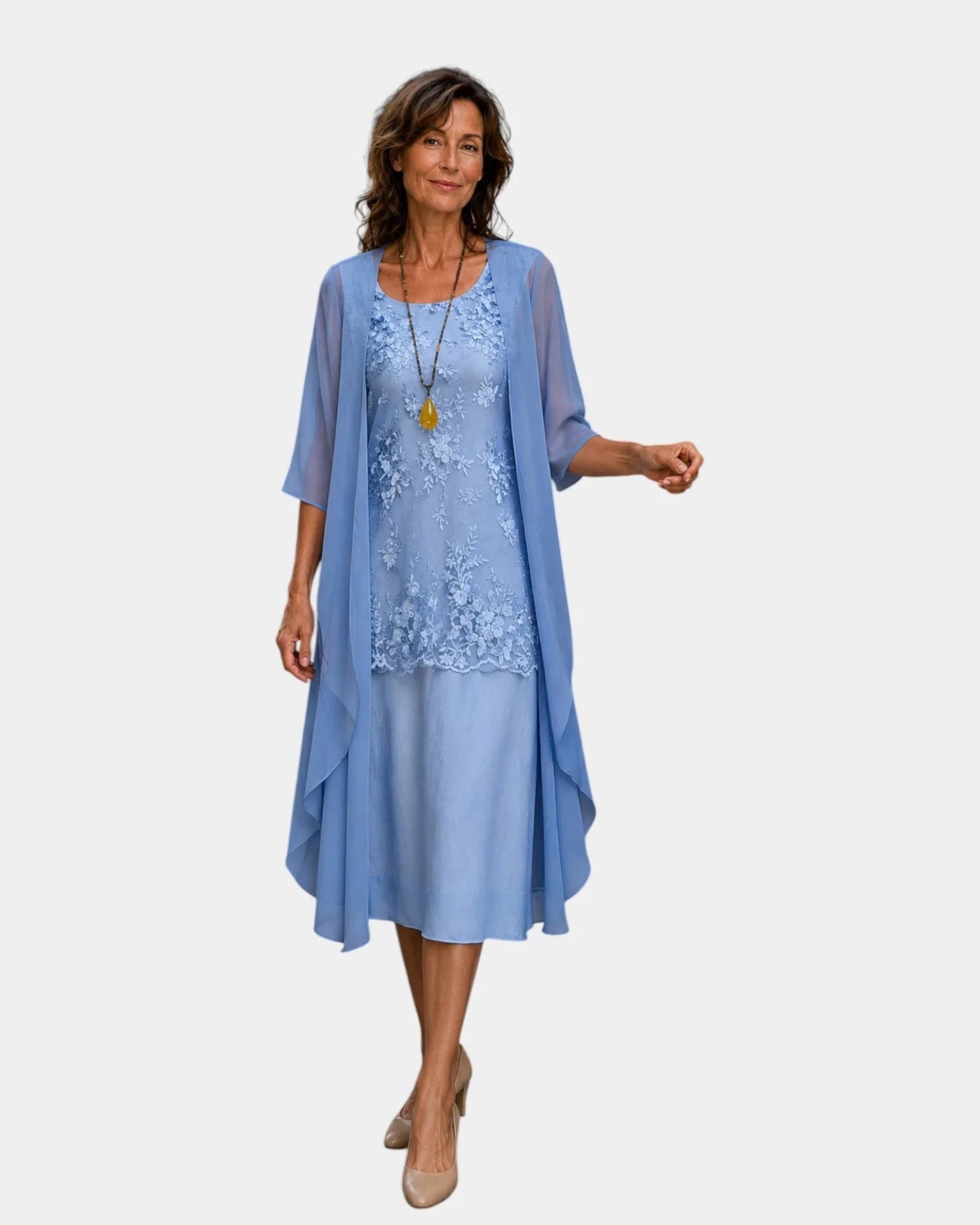 Mahélia | Robe élégante en chiffon deux pièces
