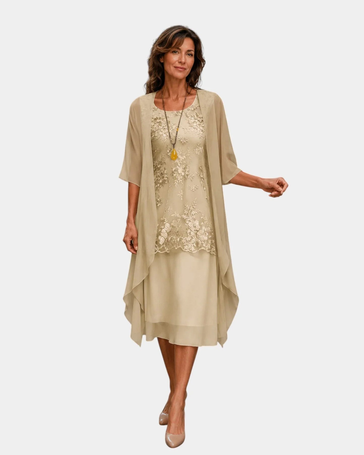 Mahélia | Robe élégante en chiffon deux pièces