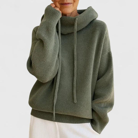 Marie | Pull Douillet avec Col Haut et Capuche