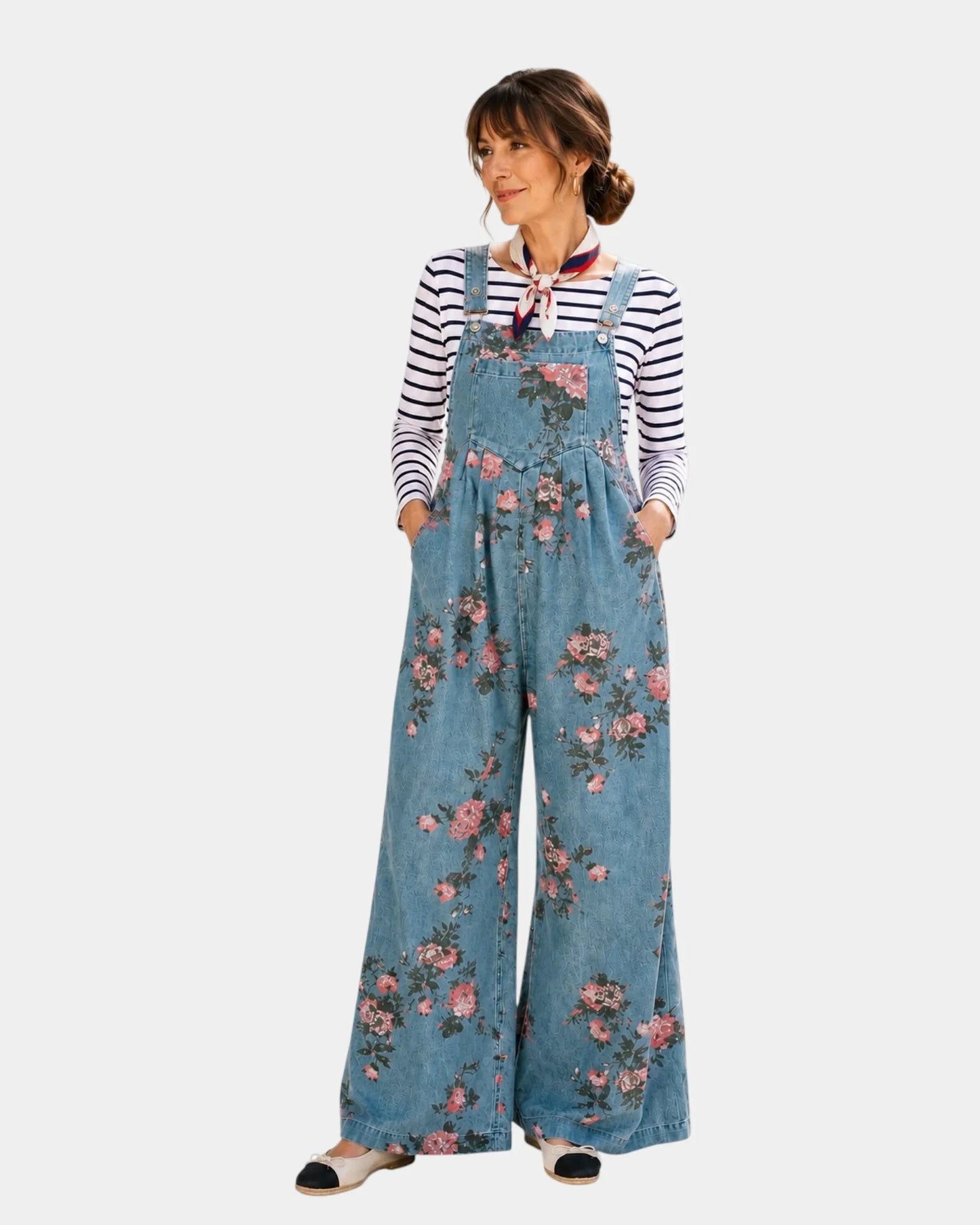 Norelle | Salopette en jean imprimé floral