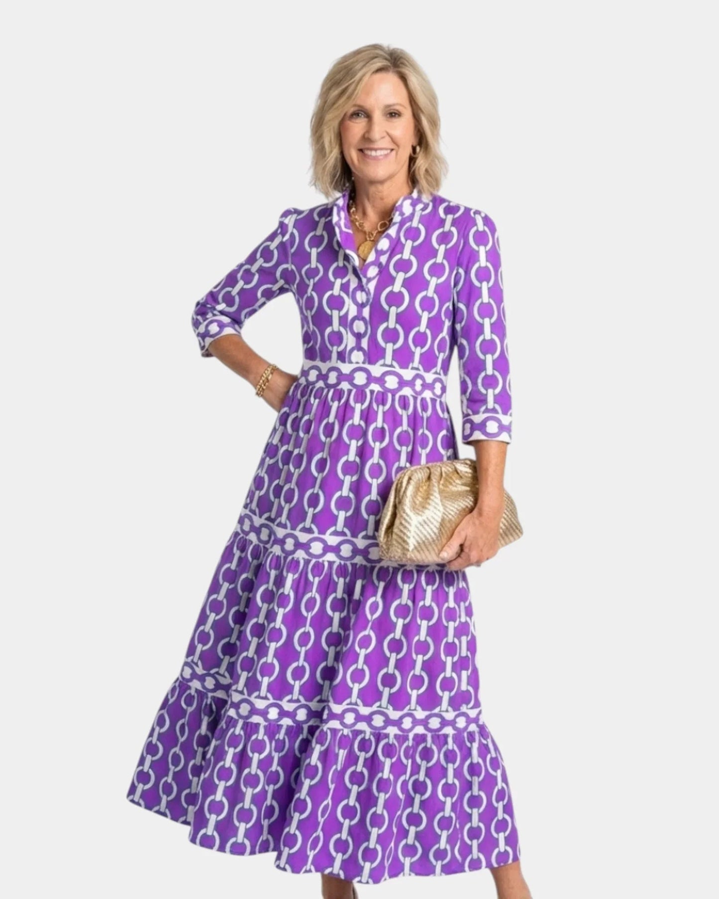 Yamina | Robe midi à manches
