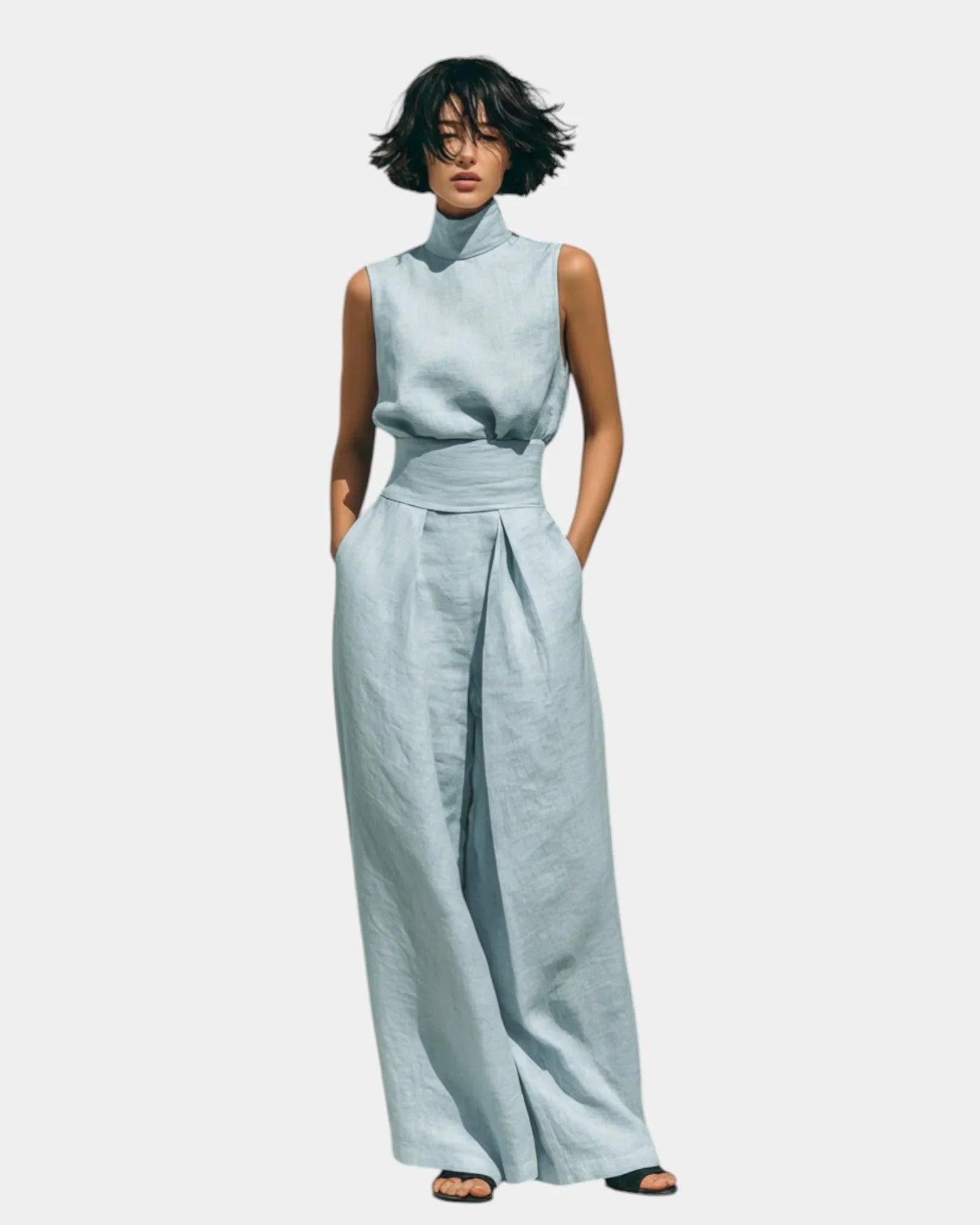 Falyne | Ensemble débardeur et pantalon large minimaliste