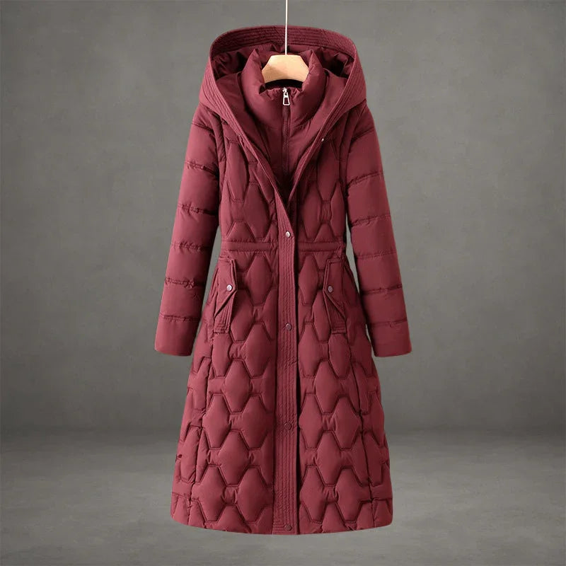Briseida | Long manteau en duvet avec capuche