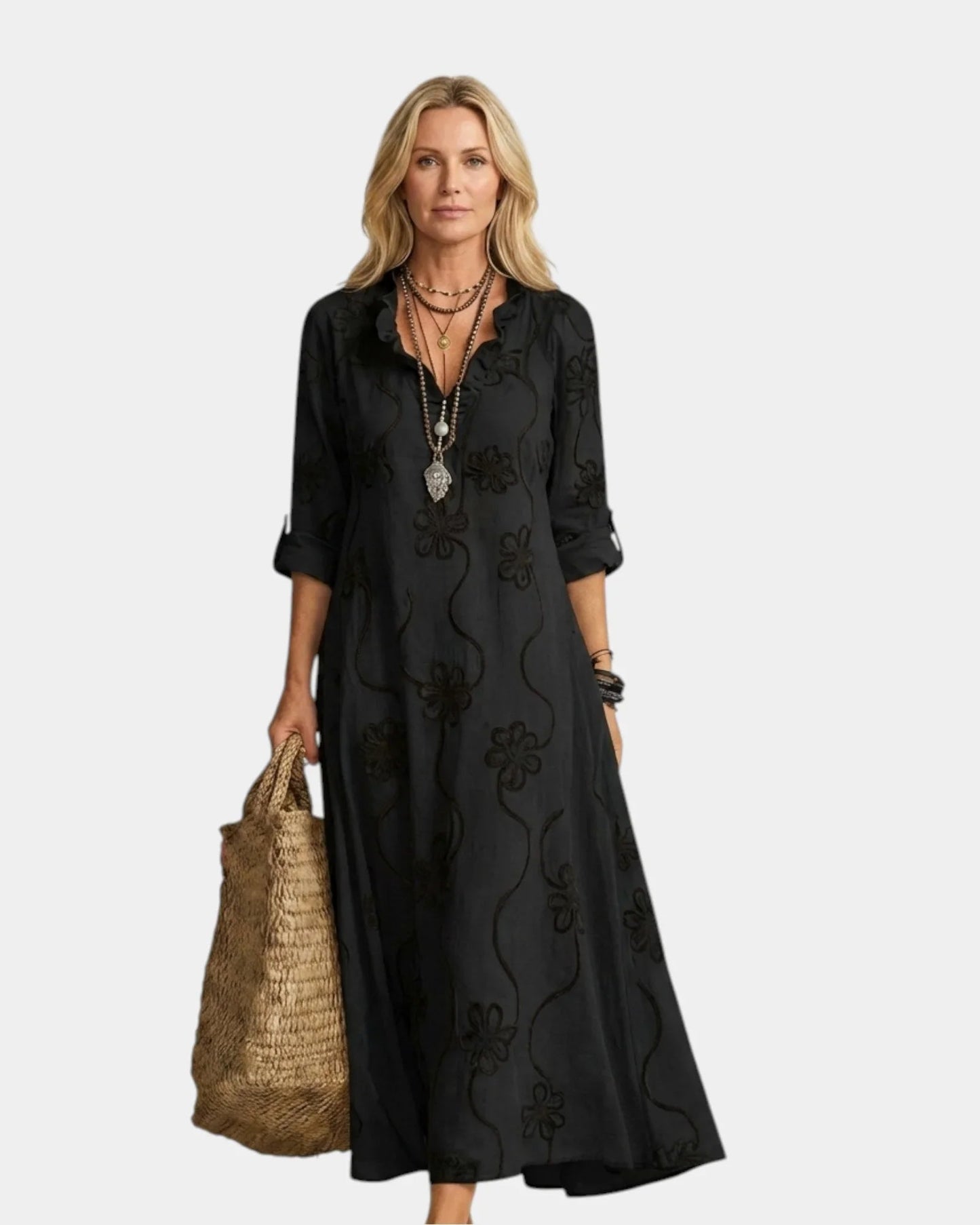 Savina | Robe maxi avec broderie